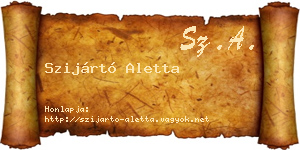 Szijártó Aletta névjegykártya